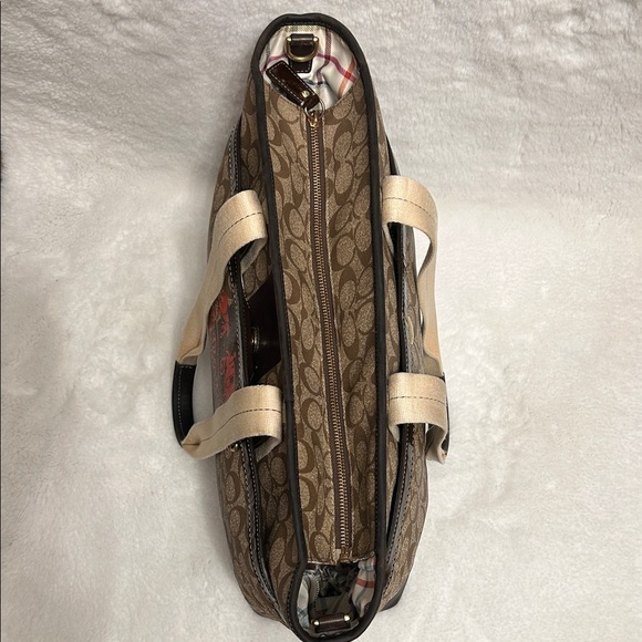 Coach Brown and Black Signature Tote - Picture 6 of 15
